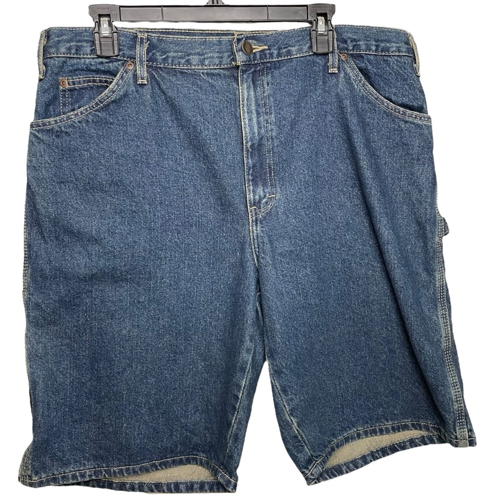 Dickies Mens Blue Denim Carpenter Utility Jean Shorts Med-Dark Wash 36 x 22